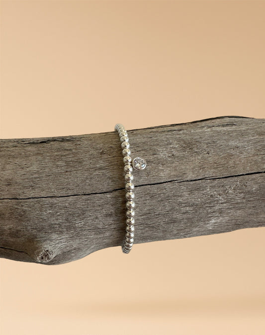 Silver Crystal Charm Bracelet