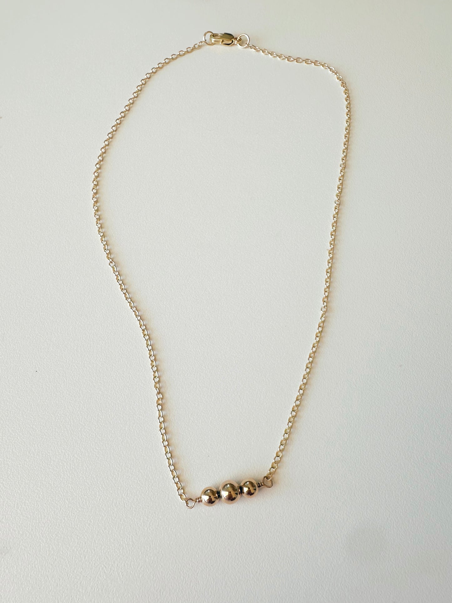 Gold Chain with 3 Beads