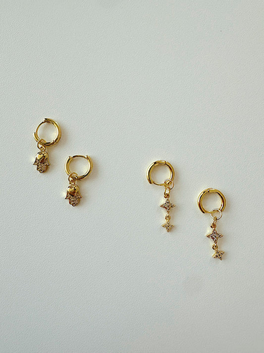 Hamsa & Star Earrings
