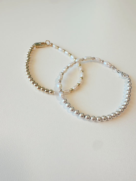 Half pearl half gold/silver Bracelet
