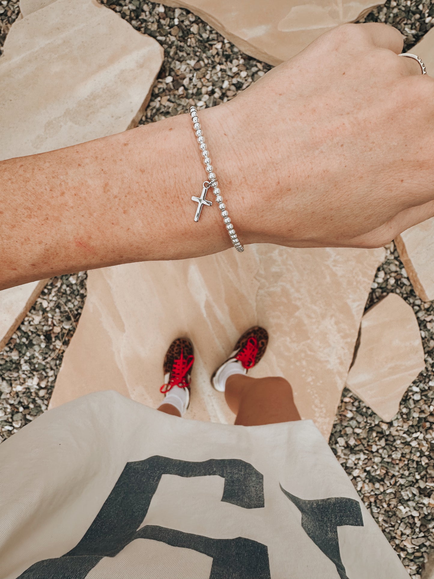 Silver Cross Charm Bracelet