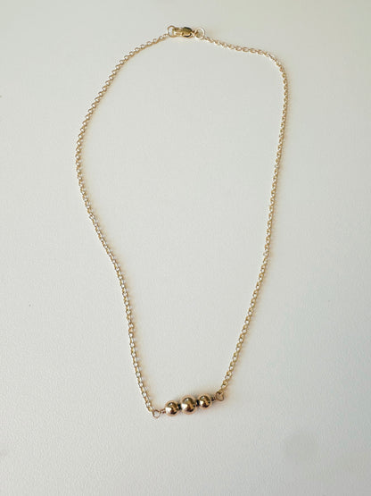 Gold Chain with 3 Beads
