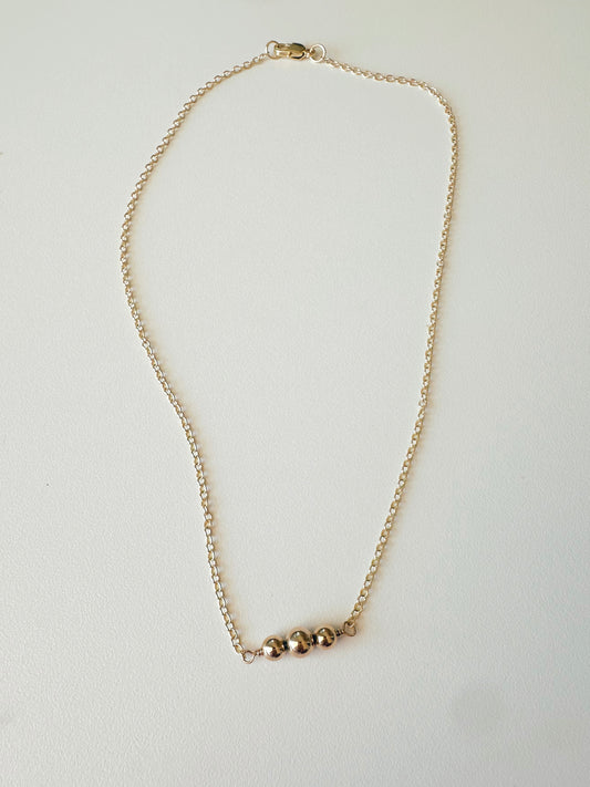 Gold Chain with 3 Beads