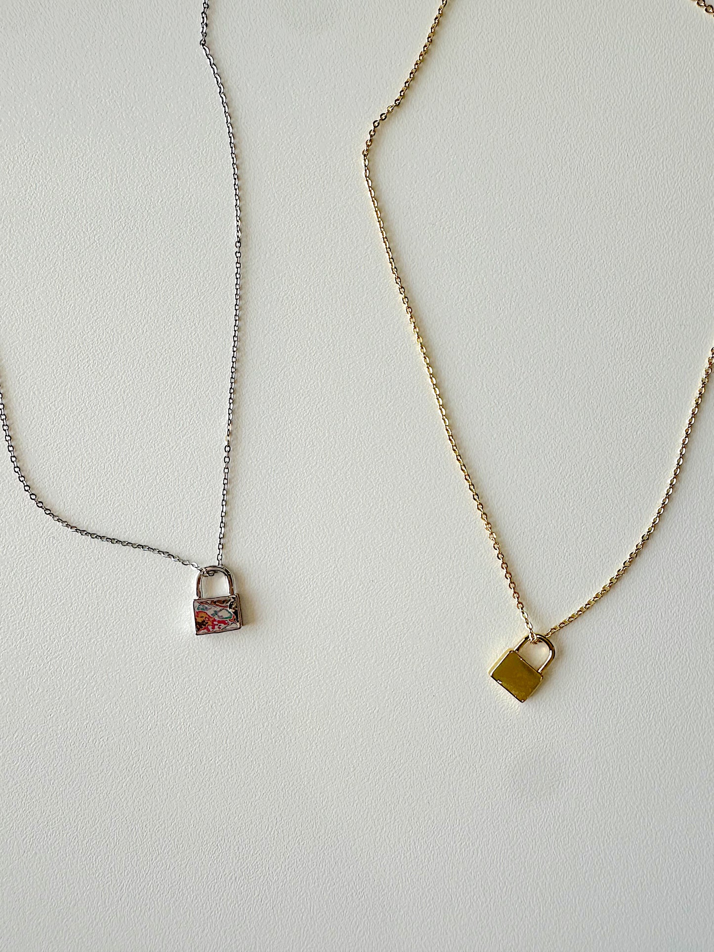 Lock Charm Adjustable Necklace