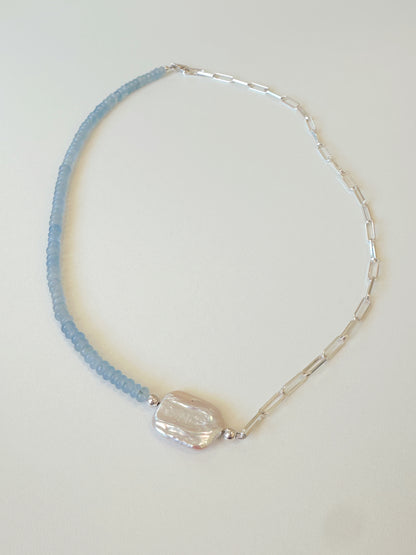 Blue/green bead chain pearl