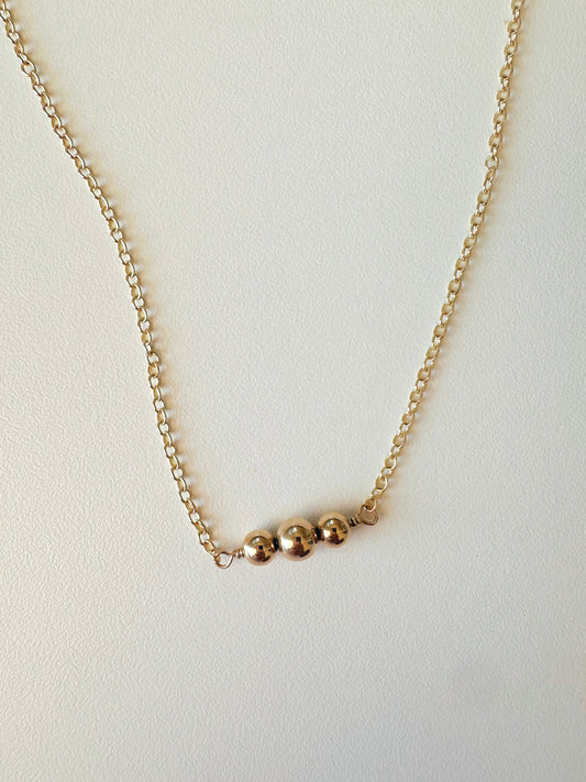 Gold Chain with 3 Beads
