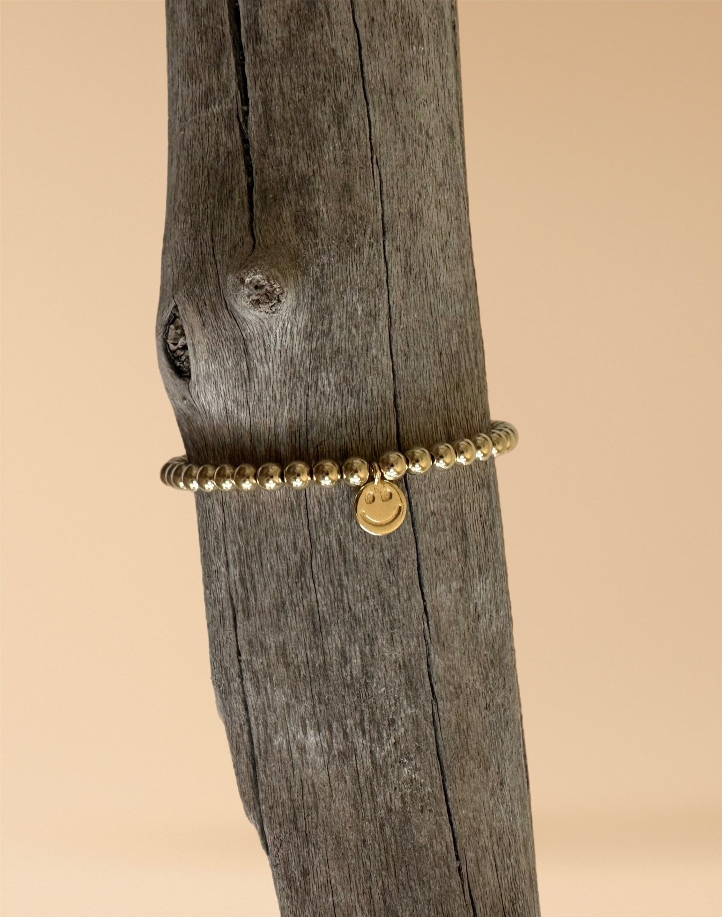 Gold Smiley Charm Stacker