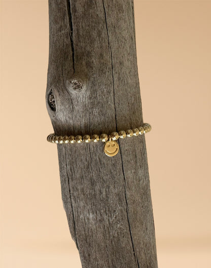 Gold Smiley Charm Stacker