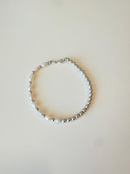 Half pearl half gold/silver Bracelet