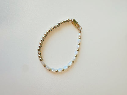 Half pearl half gold/silver Bracelet