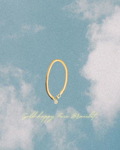Gold Happy Face Bracelet