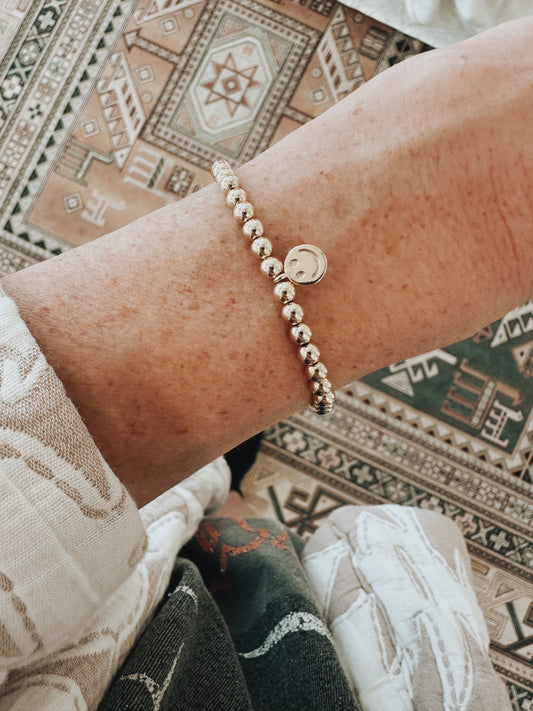 Gold Smiley Charm Stacker