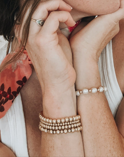 Single Gold Stacking Bracelet 6mm